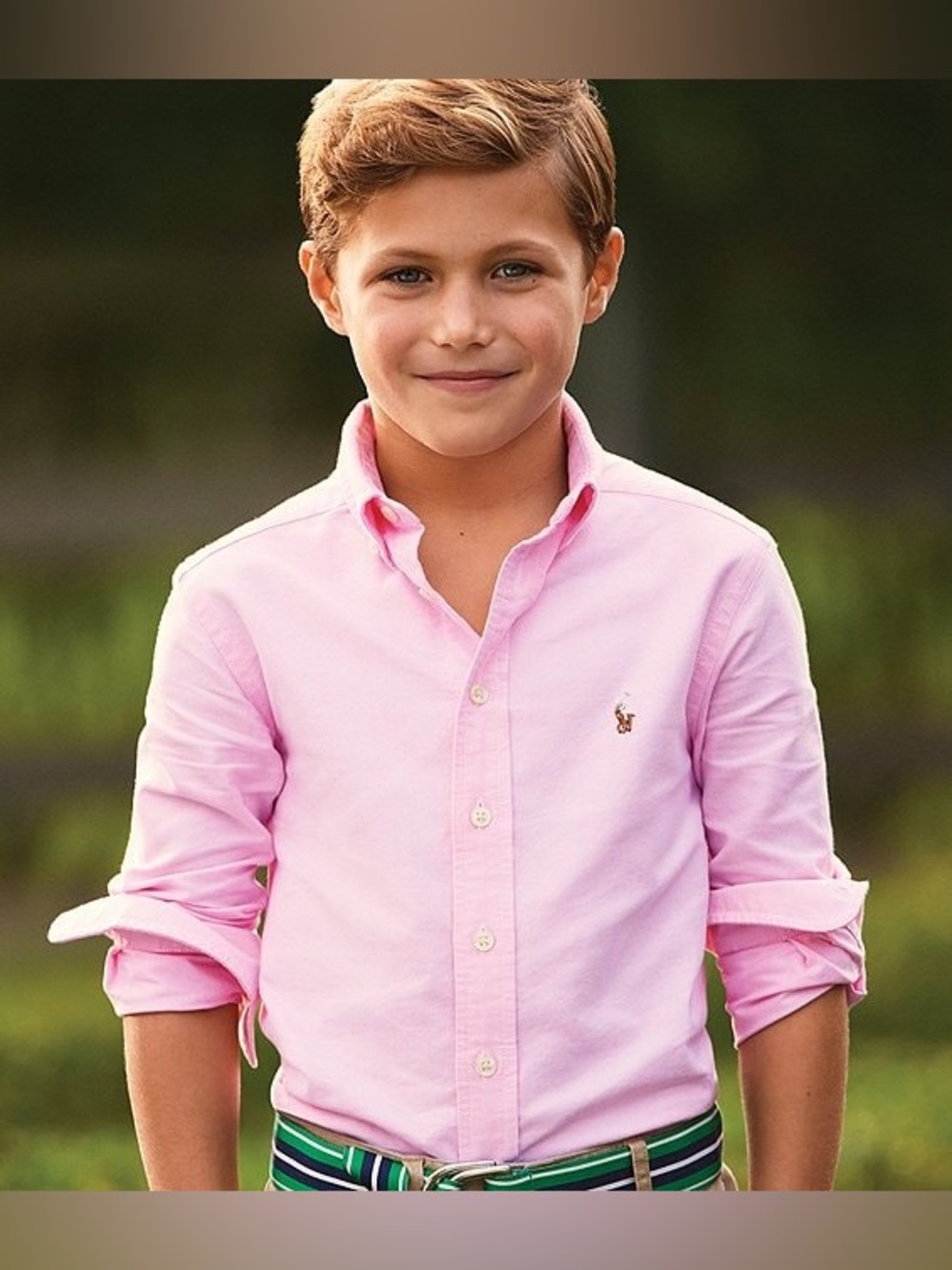 Polo Ralph Lauren big boys pink button down oxford shirt